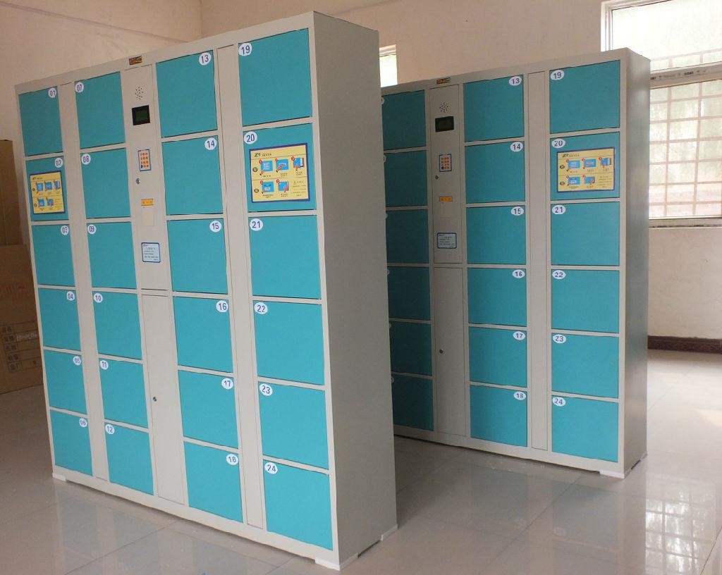 商場電子存包柜 24門/36門超市條碼掃描儲物柜，自助寄存柜密碼指紋全解析